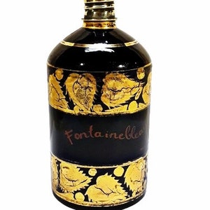 Antique Fontainebleau Perfume Industria Argentina Vintage 1920s Locion Bottle Gilded Black Glass Art Deco image 2