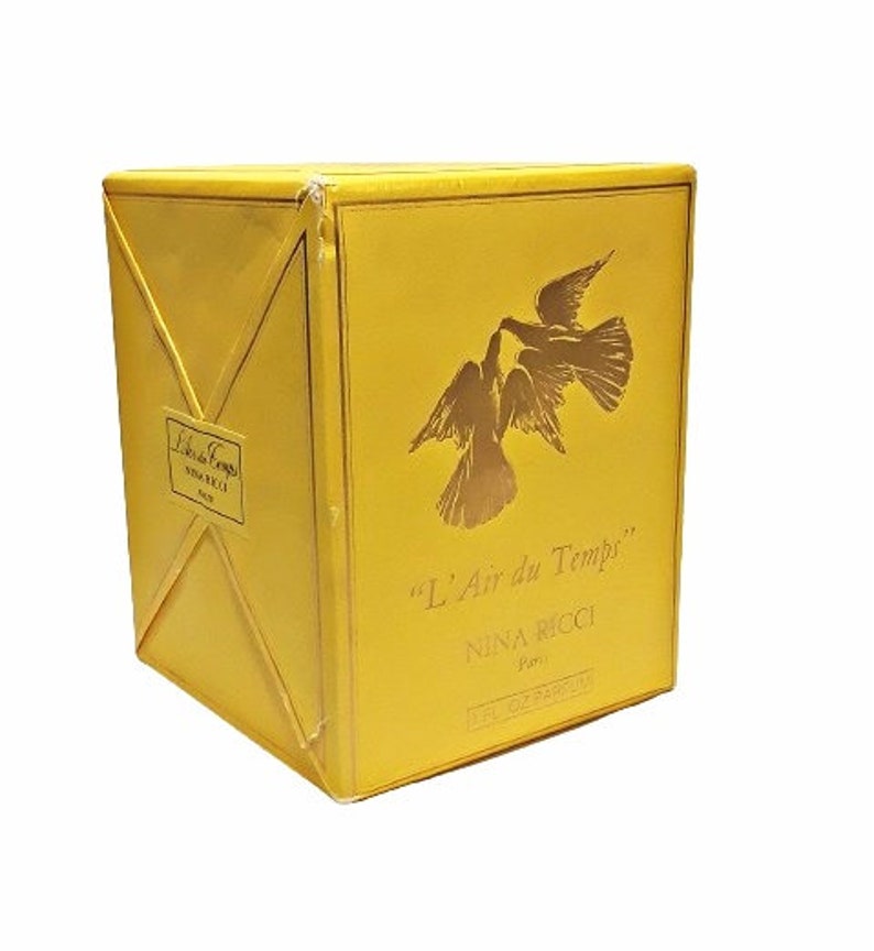 Vintage L'Air du Temps Perfume by Nina Ricci 1 oz Crystal Double Dove Stopper Lalique with Box SEALED Bottle image 9