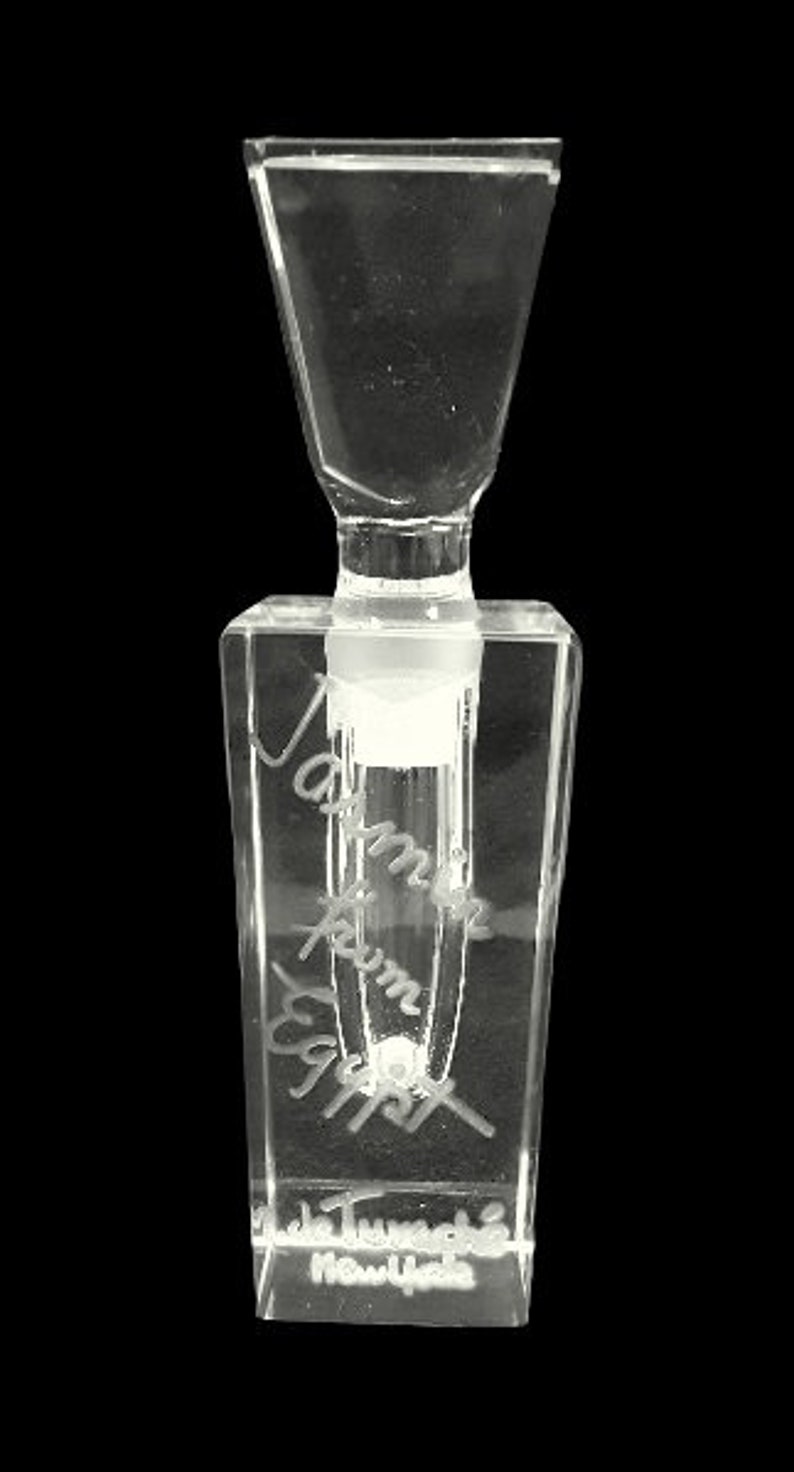 Vintage Jasmin from Egypt Perfume by Tuvache Heavy Cut Crystal Bottle 1940s Very Rare Parfum Flacon image 2