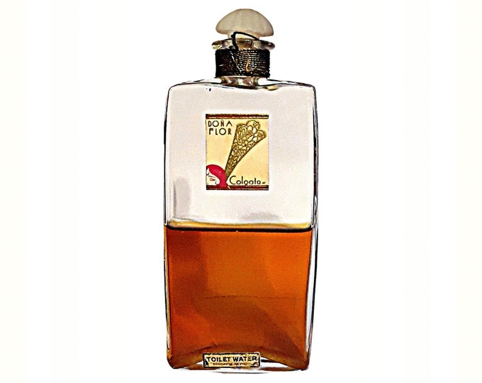 Antique Dona Flor Perfume by Colgate Toilet Water Vintage 1920s Art Deco American Glass Bottle