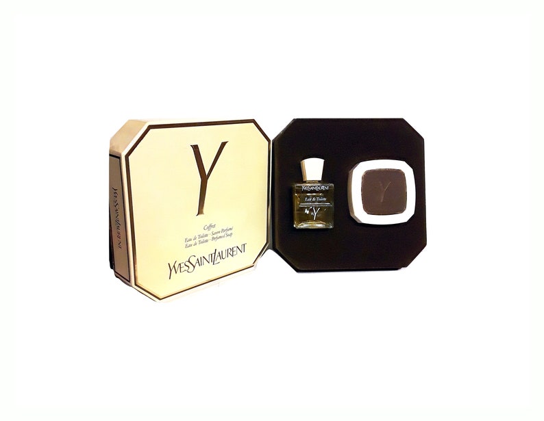 Vintage Y by Yves Saint Laurent eau de toilette 1,7 oz et 100 g de savon dans une boîte parfum original des années 1970 image 1