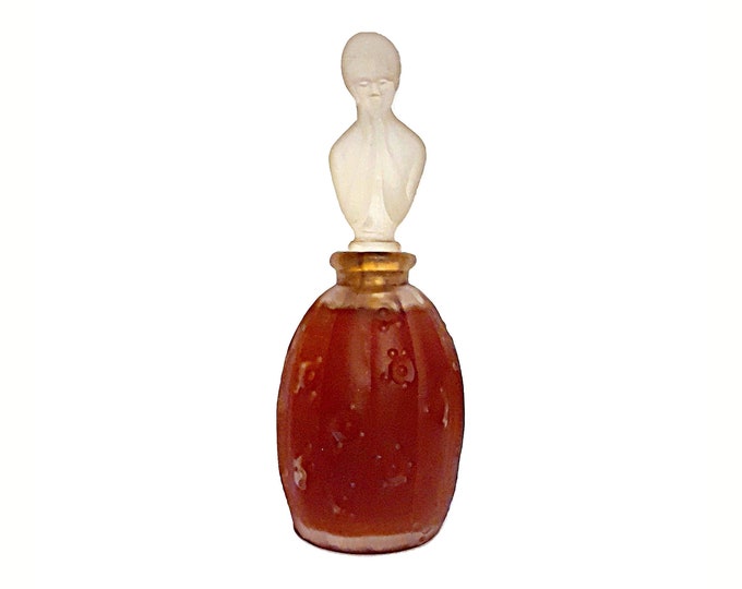 Antique Jasmin Perfume by Lander 1920s Julien Viard Figural Stopper Vintage Art Deco BTCIC Perfume Bottle