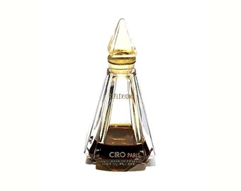 Antique Reflexions Perfume by Ciro 1/3 oz Parfum Vintage 1930s Art Deco Baccarat Cut Crystal Flacon