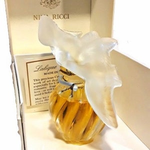 Vintage L'Air du Temps Perfume by Nina Ricci 1 oz Crystal Double Dove Stopper Lalique with Box SEALED Bottle image 2