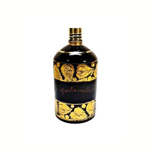 Antique Fontainebleau Perfume Industria Argentina Vintage 1920s Locion Bottle Gilded Black Glass Art Deco image 1