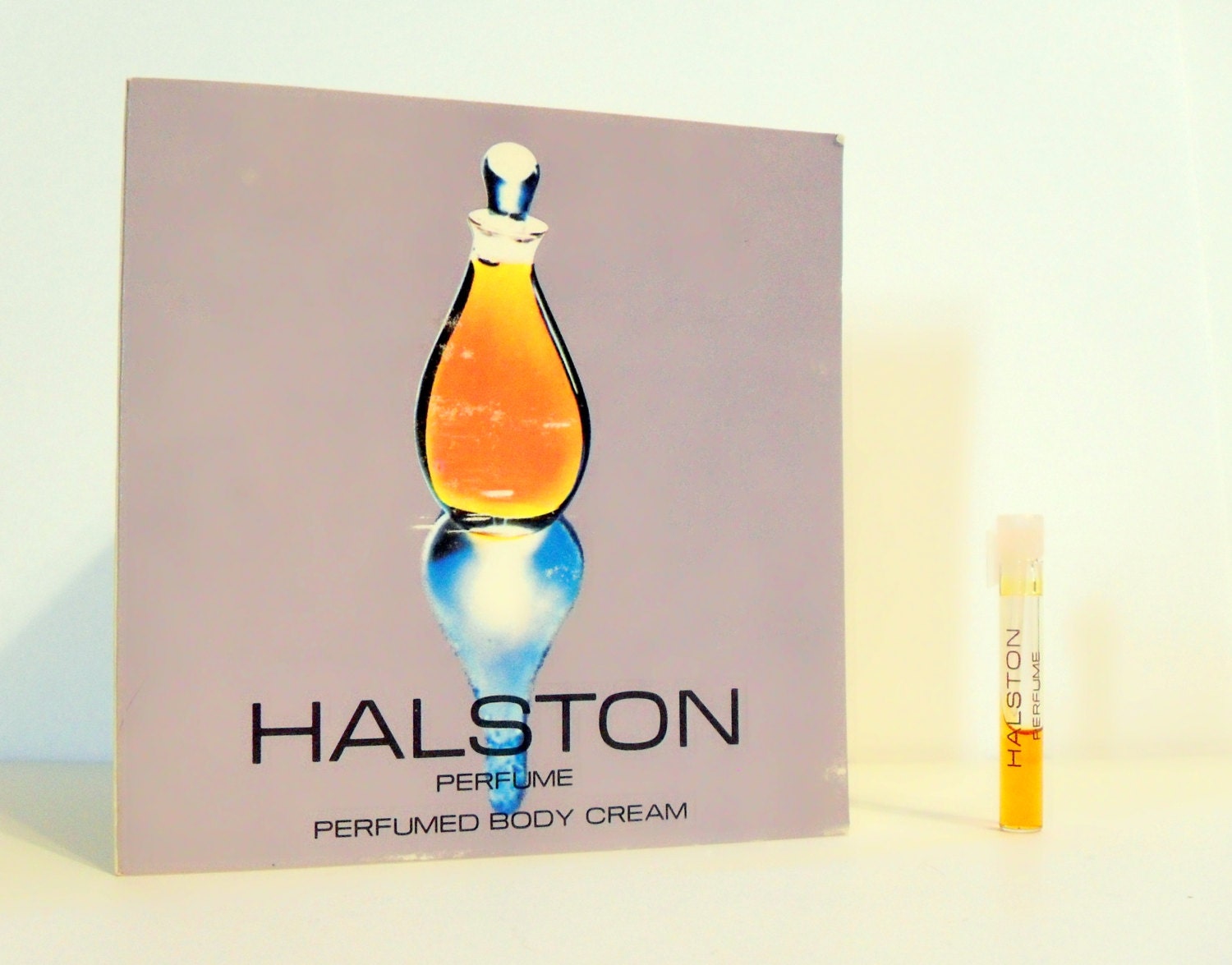 Vintage 1980s Halston by Halston Parfum Sample Vial and Perfumed Body
