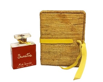 Vintage Sumatra Perfume by Tuvache 1 oz Parfum in Raffia Box Extremely Rare Limited Edition from 1942