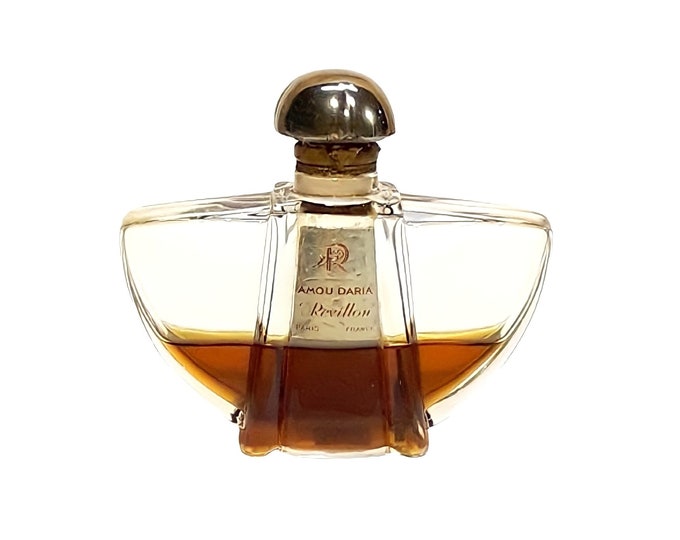Antique Amou Daria Perfume by Revillon 3 oz Parfum Vintage 1930s French Crystal Art Deco Bottle