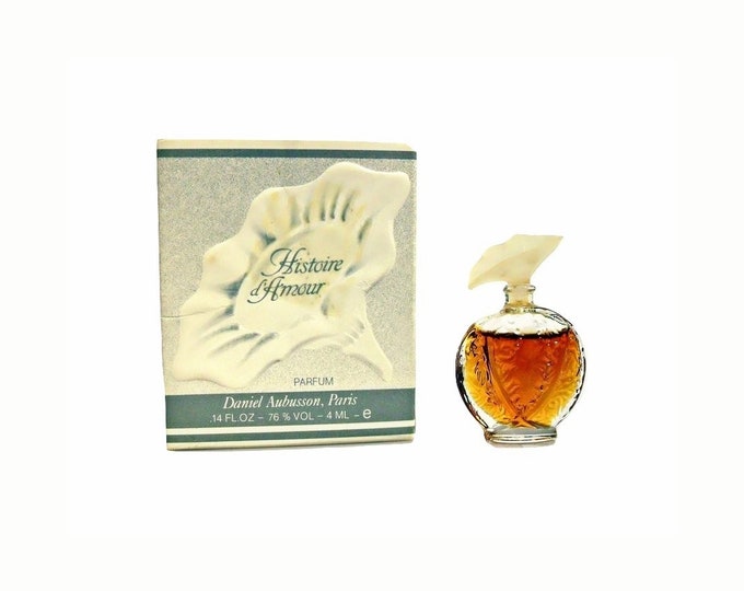 Vintage 1980s Histoire d'Amour by Aubusson 0.14 oz Parfum Mini Miniature and Box PERFUME