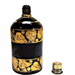 Antique Fontainebleau Perfume Industria Argentina Vintage 1920s Locion Bottle Gilded Black Glass Art Deco image 9