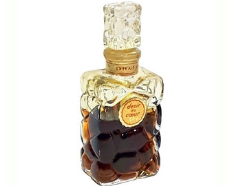 Antique Desir de Coeur Perfume by Ybry Extrait Concentre 1/2 oz Parfum 1930s Art Deco Bottle