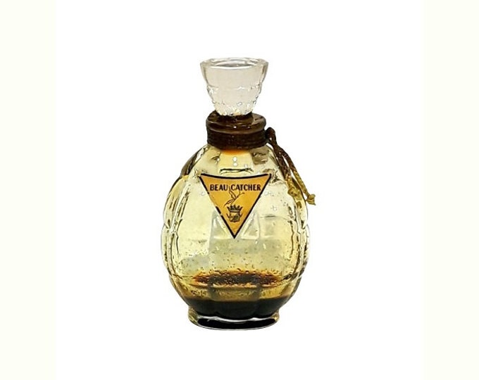 Vintage Beau Catcher Perfume by Vigny 1/2 oz Parfum 1940s Art Deco Grenade Bottle