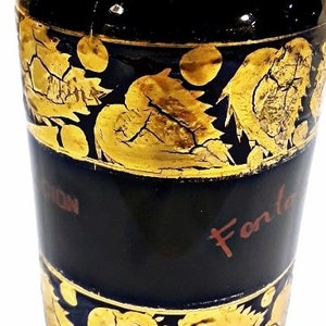 Antique Fontainebleau Perfume Industria Argentina Vintage 1920s Locion Bottle Gilded Black Glass Art Deco image 7