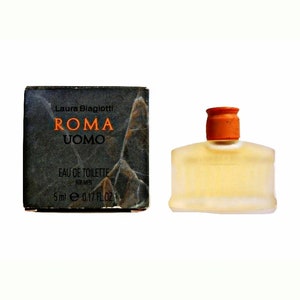 Vintage 1990s Roma Uomo by Laura Biagiotti 0.17 oz Eau de Toilette Mini Miniature COLOGNE