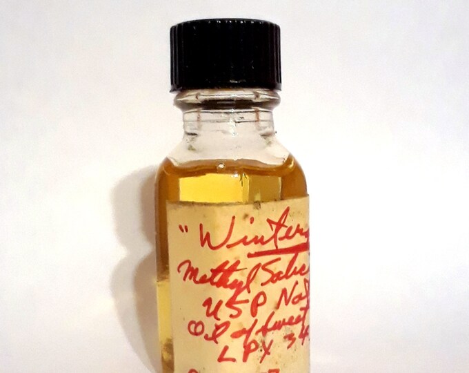 Vintage 1970s 12ml "Wintergreen" Oil of Sweet Birch Methyl Salicylate PERFUME BASE Accord Creation Essential Oil Perfumery Making