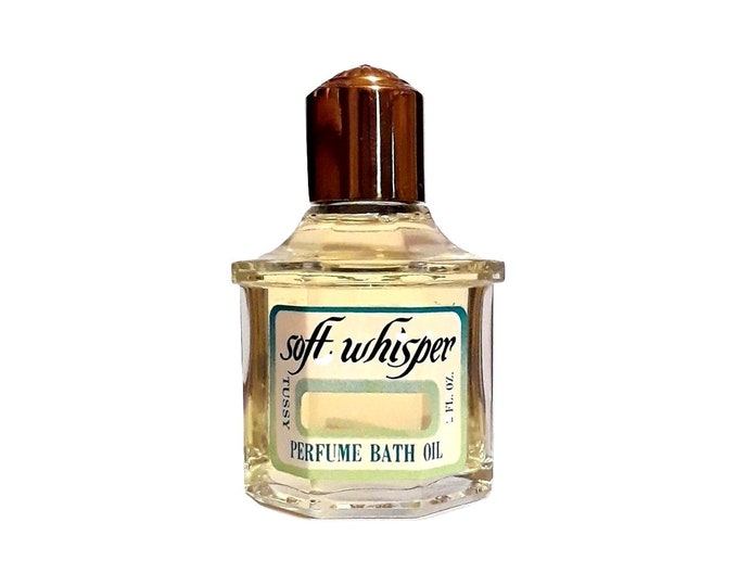 Vintage Soft Whisper by Tussy 2 oz Perfume Bath Oil Splash 1960s DISCONTINUED PERFUME