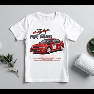 Mitsubishi Lancer Evolution VI TME - Download digital em SVG e PNG - Ficha técnica vetorial de carro esportivo japonês clássico - Design de camiseta streetwear faça você mesmo