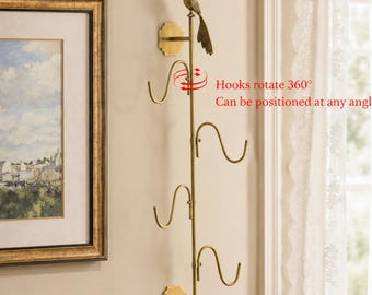 Nordic Brass Wall Mounted Coat Rack Peacock Hook Luxury Entryway Organizer