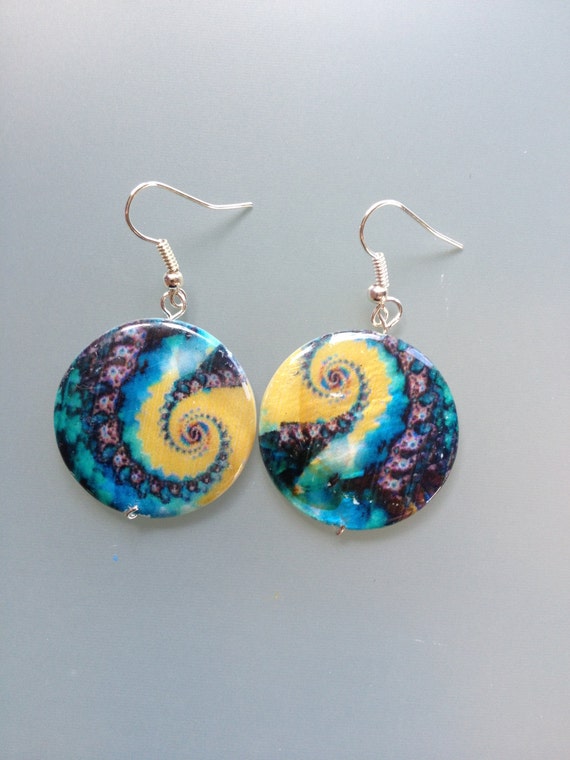 Items similar to Gifts from the Sea Disc Earrings on Etsy