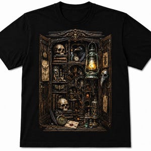 The Collector Gothic T-Shirt | Dark Academia Cabinet of Curiosities Art Tee (Comfort Colors 1717)