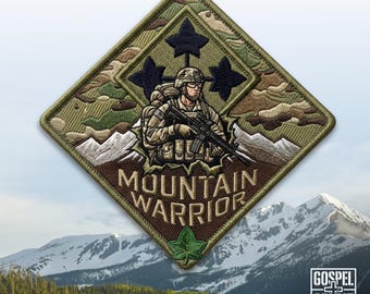 Bergkrijger sticker | Militaire memorabilia | Vinyl sticker voor veteranen van de 4e Infanteriedivisie