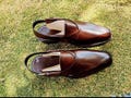 Handmade Peshawari Chappal — Leather Slingback Mule