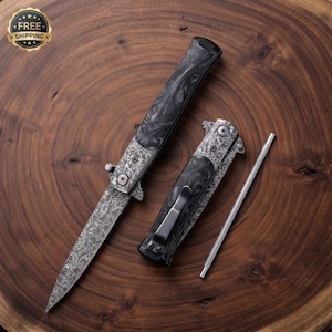 Everyday Carry Pocket Knife with Folding Stainless Steel Blade – Multipurpose Survival Tool for Men.