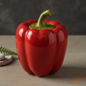 Red Pepper Tea Caddy | Ceramic Kitchen Decor | Food Storage Jar | Gift