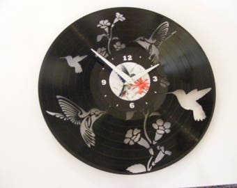 Hummingbird Garden Laser Cut Album Clock