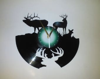 Deer Laser Cut Record Album Clock