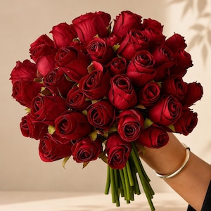 Artificial Silk Rose Stems, Realistic Fake Roses, Faux Rose Flowers, Long Stem Roses, Wedding Bouquet Flowers, Home Decor, Valentine Gift