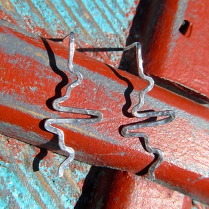 Nurse Heartbeat studs hammered in Argentium Sterling silver, sterling hammered heartbeat earrings