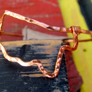 Mississippi copper bracelet hammered, original mississippi Copper State Bracelet, sideways Mississippi bracelet image 1