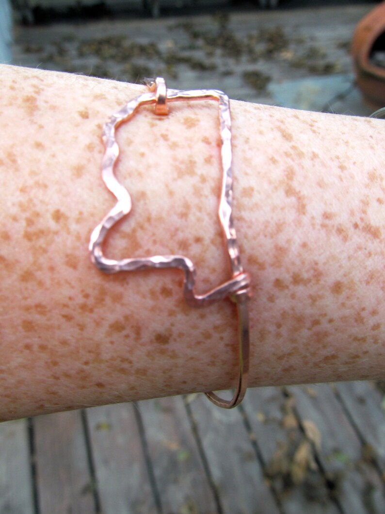 Mississippi Copper Bracelet Hammered Original Mississippi Etsy