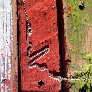 Heartbeat necklace, hammered  sterling silver, nurse necklace, ECG, EKG, RN