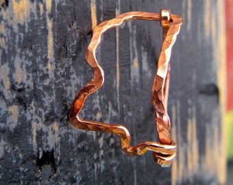 Mississippi copper ring, Hammered wire wrapped Mississippi Outline ring, Mississippi state ring, wire state ring