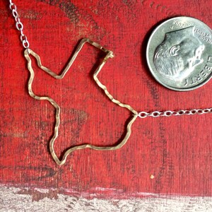"Gehämmerte Gold Filled Texas State Halskette, Argentium Silberkette."