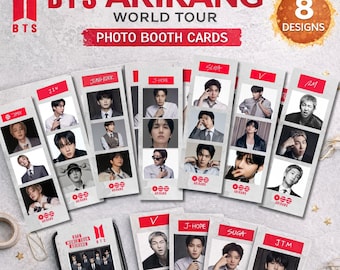 Cartes photo BTS ARIRANG World Tour (PDF) - Bandes photo K-Pop à imprimer - Cadeau pour les fans de BTS - Téléchargement numérique - 8 modèles de photomaton - Téléchargement instantané