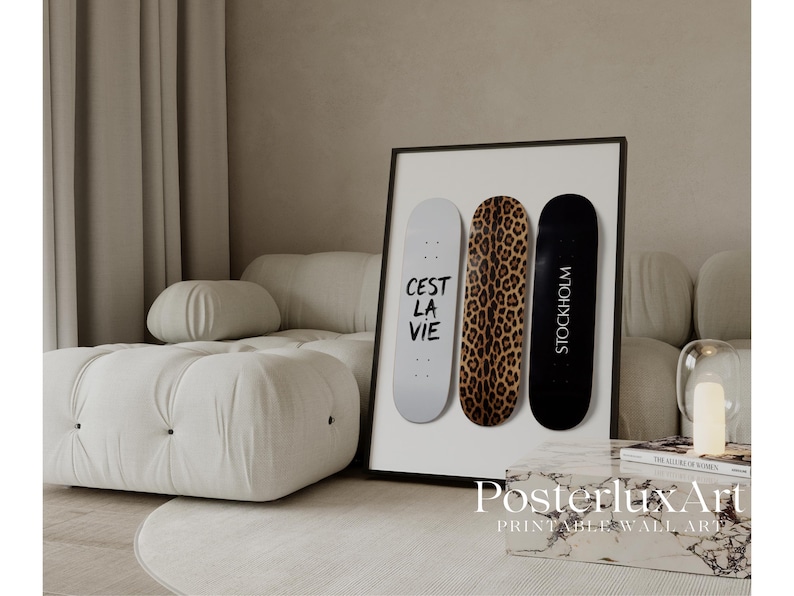 Leopard Skateboard Wall Art