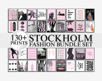 130+ Pink Stockholm Fashion Wall Art Bundle | Pink Aesthetic Gallery Prints, Modern Chic Fashion Posters, Scandinavian Home Decor