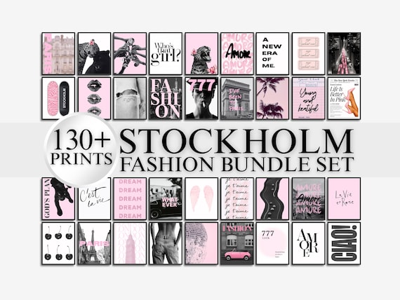 130+ Pink Stockholm Fashion Wall Art Bundle