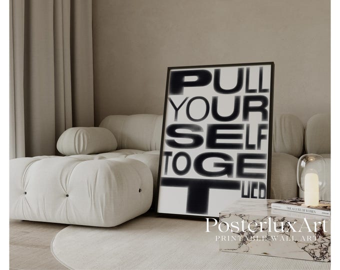 Modern Typography Poster, Black & White Stockholm…