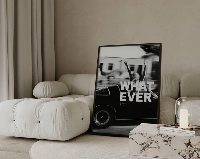 Whatever Poster, Collage Apartment Print, Black And White…