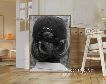 Black & White Cool Girl Art Print – Modern Stylish Body Silhouette Poster, Y2K Fashion Aesthetic Photography Poster, Stockholm Style Art, image 5