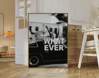 Whatever Poster, Collage Apartment Print, Black And White Y2k Fashion Print, Feminist Trendy Stylish & Cool Girl Aesthetic Art, image 5