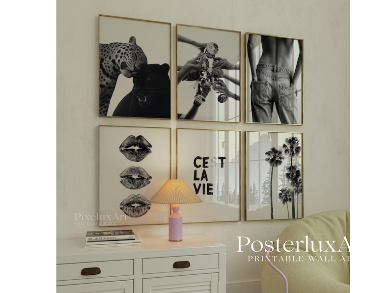 6 Piece Black and White Gallery Wall Set