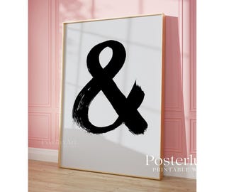 Ampersand Poster | Minimalist Black Brush Wall Art | Modern Typography Printable | Scandinavian Neutral Decor | Abstract & Symbol Print, image 5