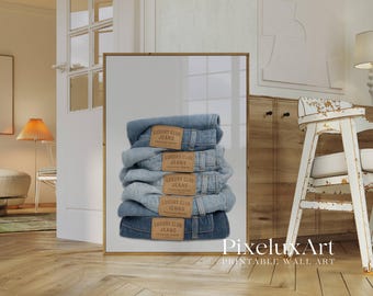 Set of 3 Fashion & Leopard Wall Art Set – Stockholm Style Y2K Aesthetic Cool Girl and Animal Print, Chic Fashion Decor, Stylish Denim Poster, image 3