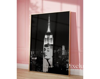 Set of 6 Gallery Wall Print – Black And White Fashion Print, NYC Wall Art, Trendy Aesthetic Chic Y2K Apartment Decor, Collage Print, image 7