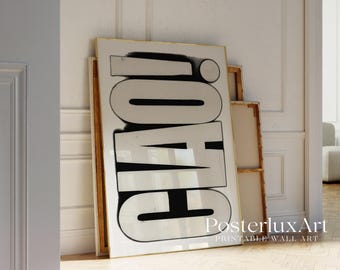 Ciao Typography Print | Modern Black & White Wall Art | Minimal Italian Poster | Stylish Scandinavian Home Decor, image 3